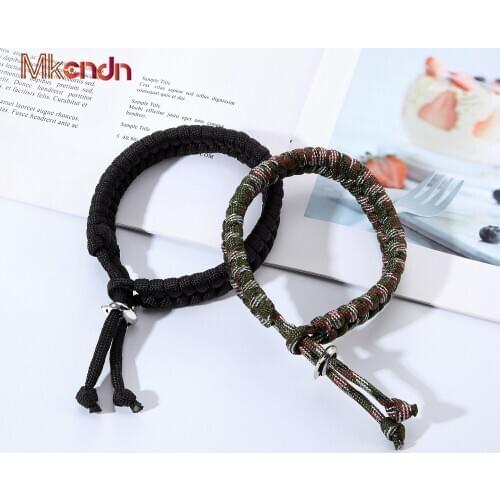 MKENDN Men Multi-function Paracord Survival Bracelet Outdoor Camping Rescue Emergency Rope Bracelets Women Adjustable Jewelry