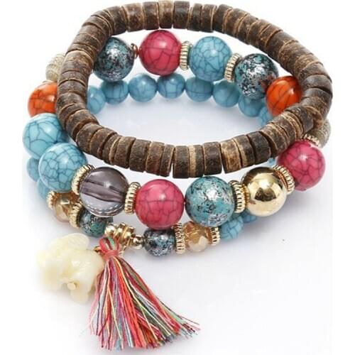 Multilayer Bohemia Handmade Bracelets Retro Opal Beaded Bracelets & Bangle For Women Fashion Cute Elegant Charm Bracelet Jewelry