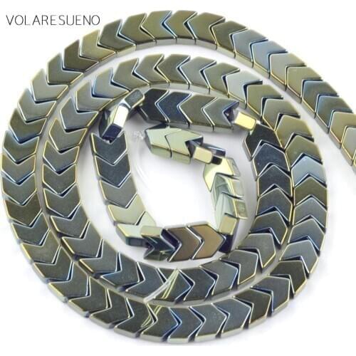 Natural Arrow Shape Green Hematite Stone Beads Spacer Loose Beads For Jewelry Making Needlework Diy Bracelet Accessories 15"