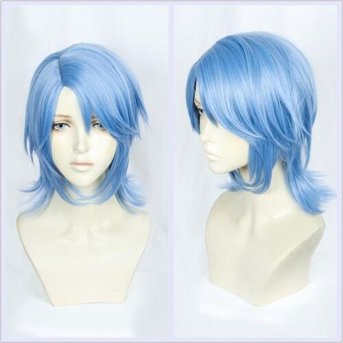 New Game Anime Kingdom Hearts III Aqua Cosplay Wig Halloween Role Play Gray-blue Hair Halloween Cosplay Costume Wig Hair