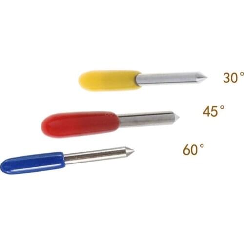 OOTDTY 12mm Black Cutting Plotter With 5pcs Blades 30/45/60 Degree for Roland Vinyl Cut