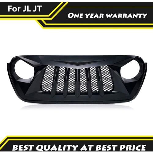 Front Grille For JEEP WRANGLER JL & Gladiator JT 2018-2021 Pickup 4x4 Offroad Accessories Matte Balck Bumper Racing Grills
