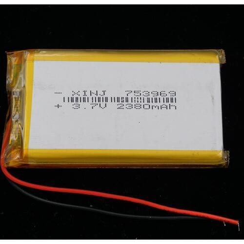 XINJ 3.7V 2380mAh Li lithium polymer battery Lipo li ion cell Li ion li po cell 753969 For E-book PAD MID Portable DVD Tablet PC