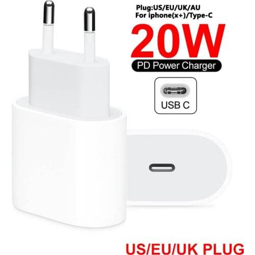 Portable USB Charger 20W For iPhone 12 Charger EU US AU UK Plug Fast Wall Charger for Samsung S8 Note 8 Xiaomi Mi 8