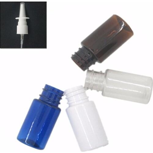 10ml empty amber/clear/white plastic nasal spray,pet mist bottle