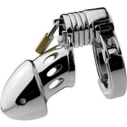 Adjustable Metal Chastity Device Bird Cock Cage BDSM Bondage Chastity Belt Penis Restraint Lock Sex Toys For Men Sex Shop CB019