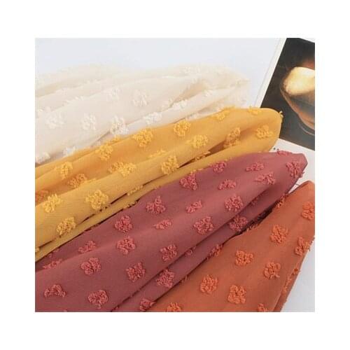 Flower chiffon fabric plain woven fabric flower cut Hanfu fabric womens dress suspender shirt fabric