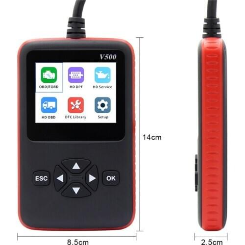 V500 OBD2 Truck / Car Diagnostic Scanner Auto Tool CR-HD Heavy Duty Truck obd2 Scanner for Scania J1939 J1708 v500 Code Reader