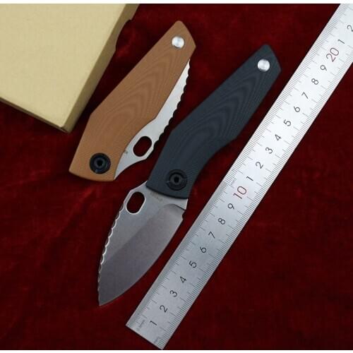 Clearance price SJ75 folding knife D2 blad titanium G10 handle outdoor camping hunting utility fruit knives tactics EDC tool