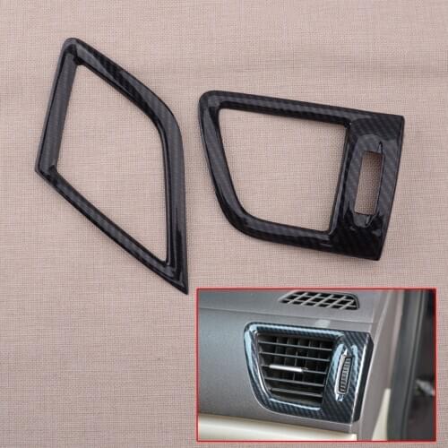 Car Carbon Fiber Texture Black Console Air Outlet Vent Trim fit for HONDA Civic 9th Accessories