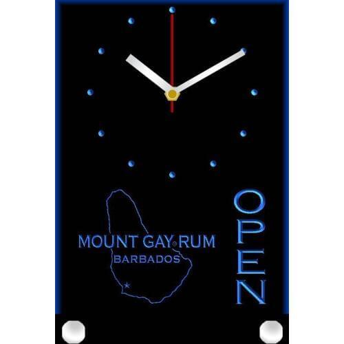 Tnc0026 Mount Gay Rum Barbados OPEN Bar Table Desk 3D LED Clock