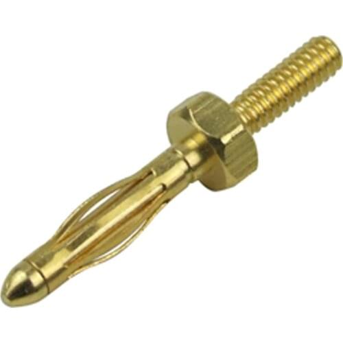 UBP360 brass gold-plated 2mm non-insulated 2mm bare banana plug M2 thread length L=6.5 experimental terminal