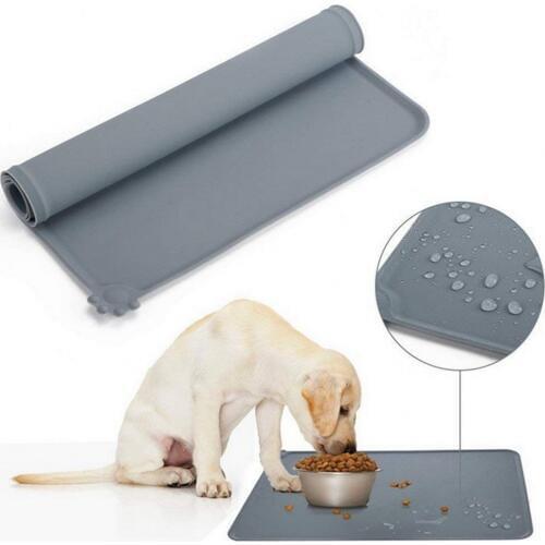 Waterproof Pet Mat Silicone Dog Cat Food Pad Pet Bowl Drinking Mat Puppy Feeding Placemat Solid Small Medium Large Dogs Bowl Mat