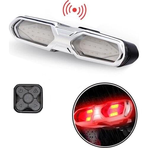 Rear Bicycle Light Brake Bike Tail Lamp Turn Signals Wireless Remote Control Cycling Taillight Usb Rechargeable Mountain MTB