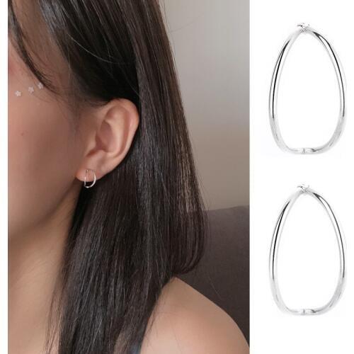 925 Sterling Silver Simple Geometric Stud Earrings For Women Kids Female Wedding Fashion Jewelry eh1351