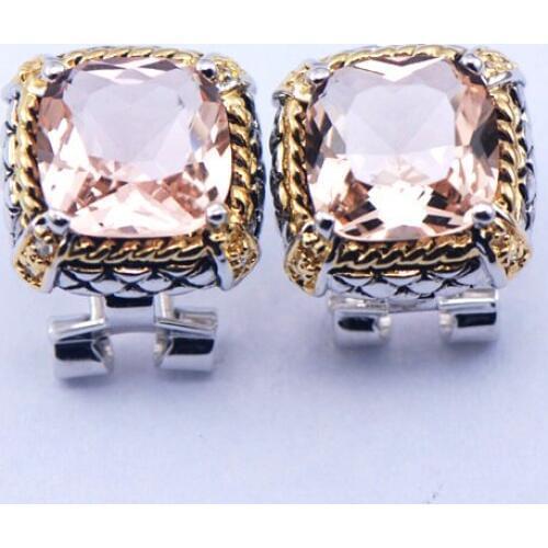 New Morganite Woman 925 Sterling Silver Crystal Earrings TE393
