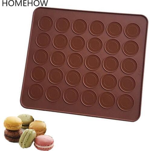 1PC/Lot 30Cavity Round Shape Silicone Macaroon Mat 29*26 cm Kitchen Pastry Baking Tools Oven Round Almond Cake Baking Sheet Pad