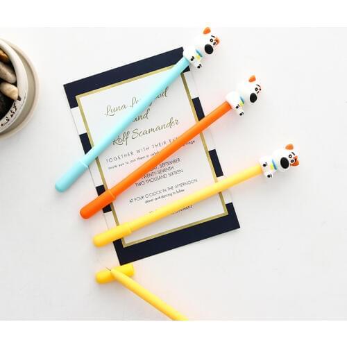 1 Pcs Cute Puppy Neutral Pen Black Water Pen Creative Student Examination Carbon Pen Signature Pen Stationery