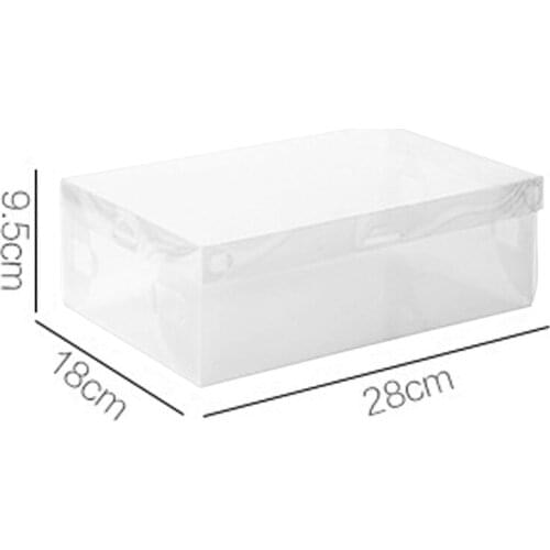 12pcs Transparent Plastic Shoes Storage Boxes Makeup Box Case Holder Foldable Shoes Box Men/Women/Children