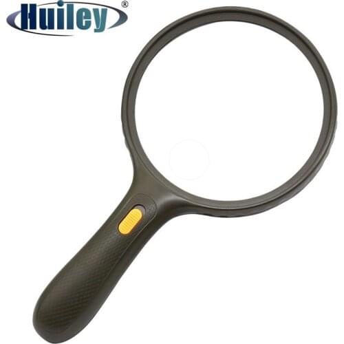 138 mm LED Lighted Magnifier Illuminated Handheld Magnifying Glass Tool Double Magnification Reading Collecting Stamps Coins