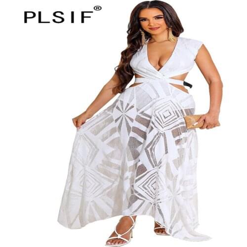 2021 V Neck Women Sleeveless Long Maxi Dress Party Night Club Elegant Women Sexy Dress Vestidos