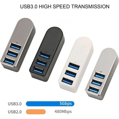 Aluminum Alloy Rotatable 4 Ports USB3.0 Hub High Speed Splitter for PC Laptop 2021