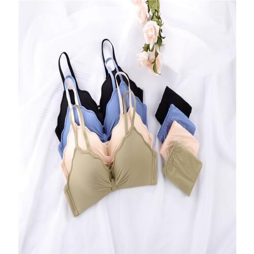 Non-wire underwear womens thin seamless gather side close side breasts anti-sagging adjustable sexy vest-style bra
