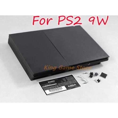 3sets High quality Black Full Housing Shell Case for PS2 Slim 7w 70000 7000X Console Cover with sticker labels