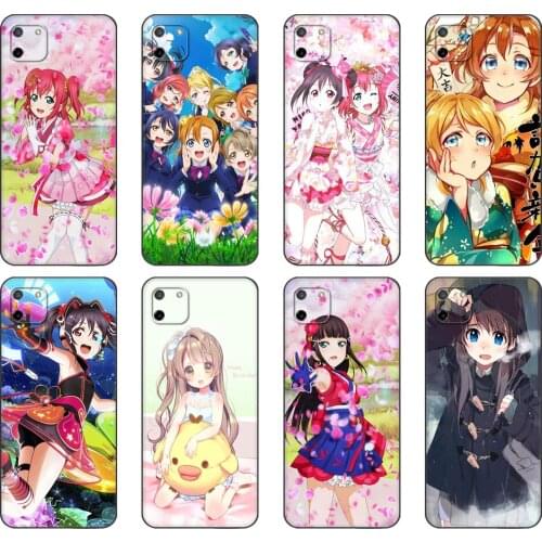 Black tpu Case For OPPO Realme C11 C20 C21 Case Back Cover Bumper Love Live