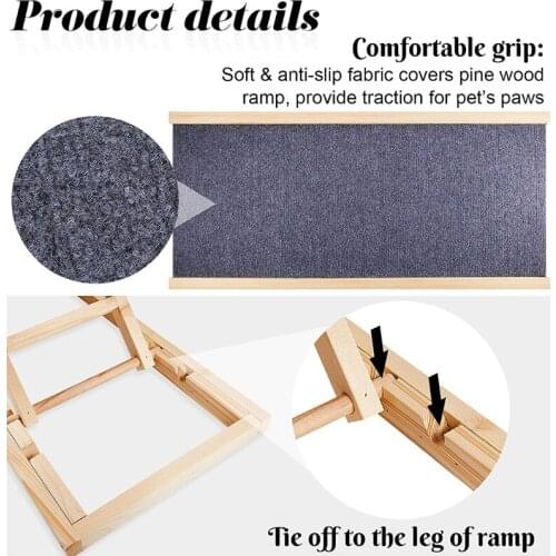 C1FA Long Ramps for Bed Couch and Car Folding Portable Ramp Rated for Indoor Pet Dog Portable Pet Ramps Fold Down Flat Gift