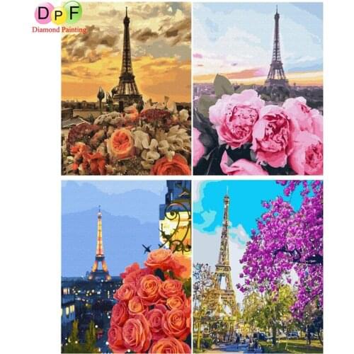DPF Full Square/Round Diamond Painting Landscapes Embroidery Pictures Of Rhinestones Cross Stitch Kit Diamond Mosaic Paris Craft