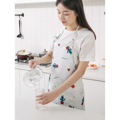 Cute Pattern Breathable Sleeveless Waterproof Apron Kitchen Oil-proof Smock Men and Women Waist Overalls Pinafore