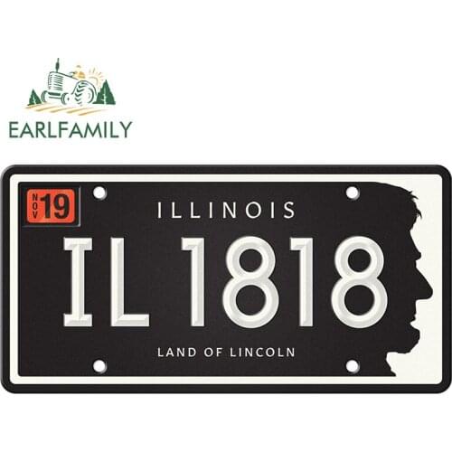 EARLFAMILY 25cm x 12.7cm for Illinois Car Stickers Decal Creative Graffiti Sticker Car Door Windshield Trunk Vehicle Decoration