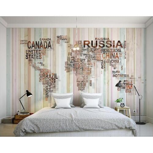 Customized 3d photo wallpaper 3d wall murals wallpaper Personality nostalgic world map background wall 3d living room wallpaper