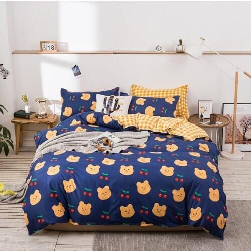 Bear ,Elephant,Chicken Bedding Set Reactive Printing Modern Cartoon Duvet Cover Bed Sheet Pillowcases Cover Set Housse Couette