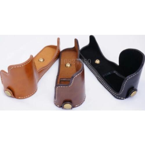 Camera Half Bag Body Leather Camera Bag Half Body Cover With Hand Strap for Sony A7M2 A7RII A6300 A6000 A5000 A5100