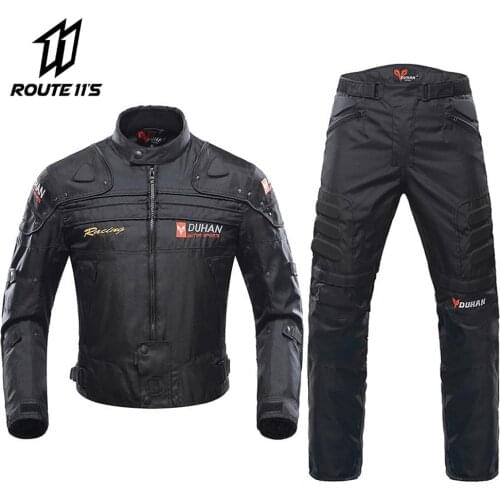 DUHAN Man Motorcycle Jacket Motocross Suit Wearable Chaqueta Moto Motorbike Riding Jacket Moto Clothing Set For 4 Season