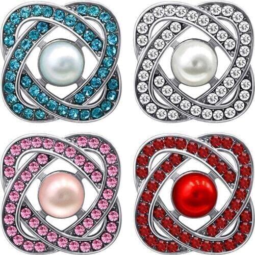 KZ1559 New Beauty Fashion Rhinestone Hollow 20MM Metal snap buttons for DIY 18mm snap jewelry wholesale