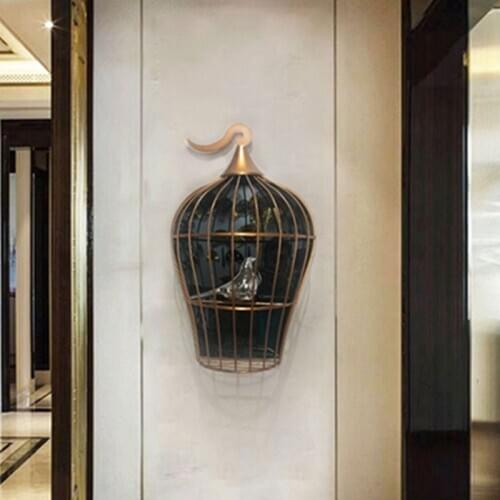 1PCS Iron bird cage wall hanging background wall soft decoration pendant home living room porch wall crafts