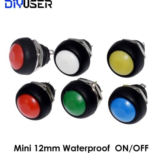Mini 12mm Waterproof Momentary ON/OFF Push Button Round Switch PBS-33B For arduino
