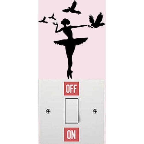 Ballerina Ballet Dancer Gymnasics Fashion Vinyl Wall Stickers Switch Declas 5WS1303