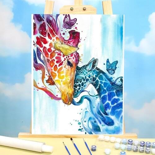 Animal Giraffe Paint By Numbers Kit Oil Paints 40*50 Canvas Painting Home Decor For Adults Handiwork For Wholesale