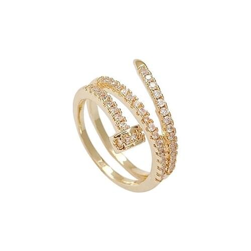 Low Price Jewellery Layer Nail Womens Fashion Inlaid Zircon Tide Finger Females Ring Party Rings for Women Girls