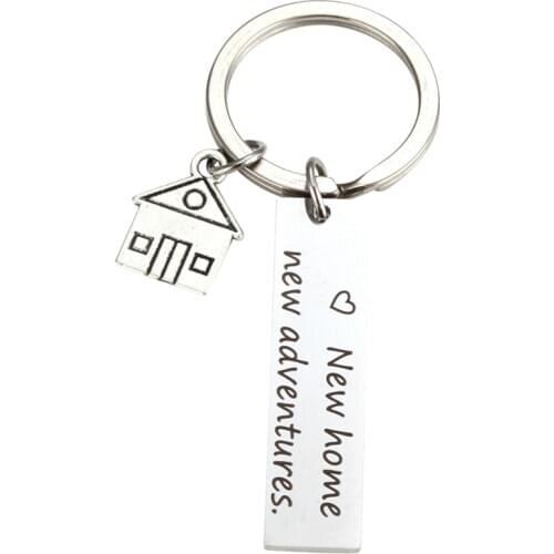New Home New Adventures Keychain House Keys Keyring Moving Together First Home Funny Key Chains Housewarming Gift for Her or Him