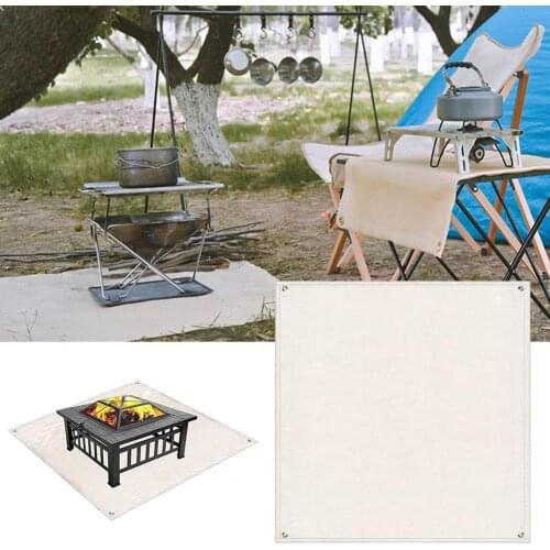 Fireproof Mat Solid Color Heat-Resistant Fiber-Glass Barbecue Grill Mat for Ground