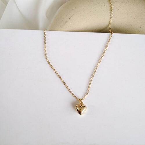 Gold Color Heart Pendant Necklace For Women Metal Jewelry Simple Chain Necklaces Party Gift Collier Femme