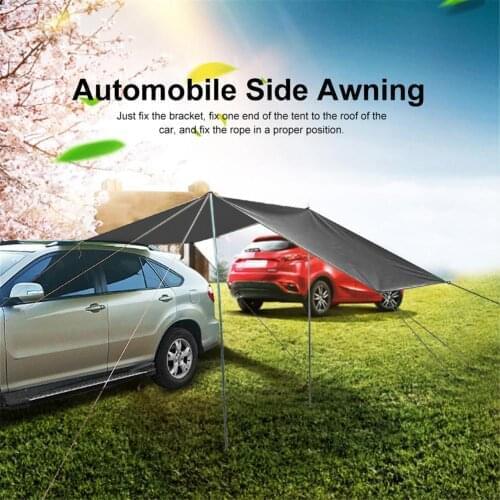 Portable Car Side Awning Rooftop Tent Sun Shelter Shade 440x200cm SUV Camping Canopy Outdoor Travel Hiking Tents Accessories Kit