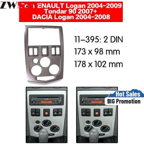 Car DVD Player frame For 2004-2009 RENAULT LOGAN 2DIN Auto AC Black LHD RHD Auto Radio Multimedia NAVI fascia