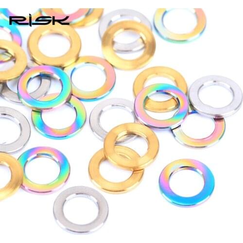 RISK 10pcs M5 M6 Titanium Ti Bolt Spacer Universal Cycling Bicycle Stem Brake Screw Washers Gasket For Bike Bolts 5mm/6mm