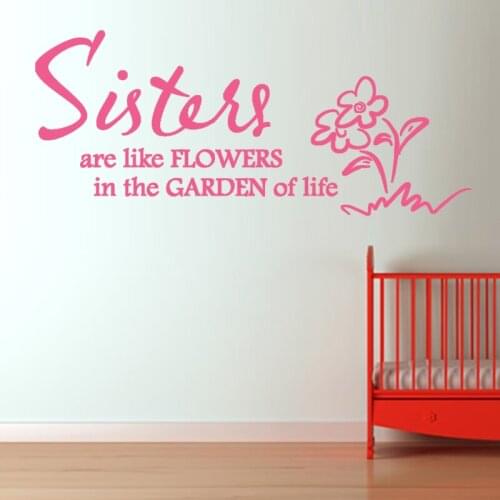 Sister Are Like Flowers Wall Sticker Removable DIY Home Decor Character Vinyl Art Wall Mural Decal Girls Room Decoration